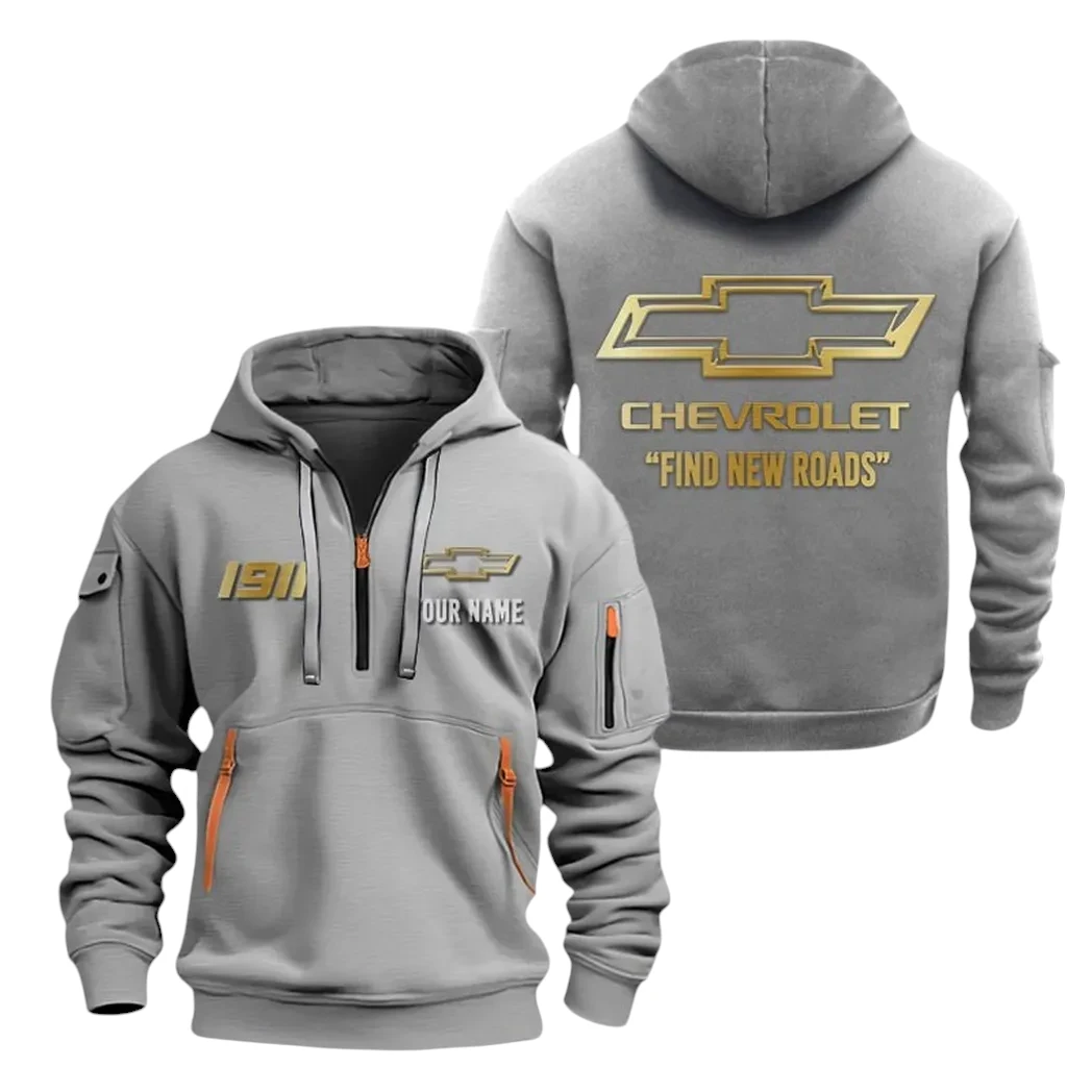 Chevrolet Half Zip Hoodie, Sports Hooded Multi-Pockets, Custom Name TN0030325Y25QZ2HCT21CHE Chevrolet Half Zip Hoodie, Sports Hooded Multi-Pockets, Custom Name TN0030325Y25QZ2HCT21CHE