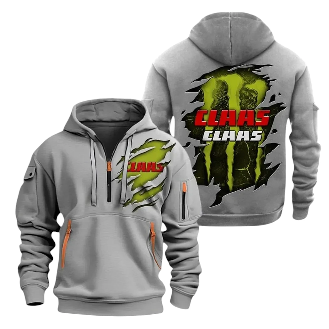 Claas Half Zip Hoodie, Sports Hooded Multi-Pockets TN0030325Y25QZ2HCT21SLA Claas Half Zip Hoodie, Sports Hooded Multi-Pockets TN0030325Y25QZ2HCT21SLA