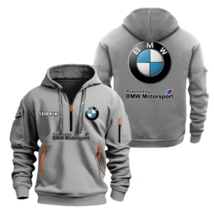 BMW Motorsport Half Zip Hoodie, Sports Hooded Multi-Pockets, Custom Name TN0030325Y25QZ2HCT4BMM