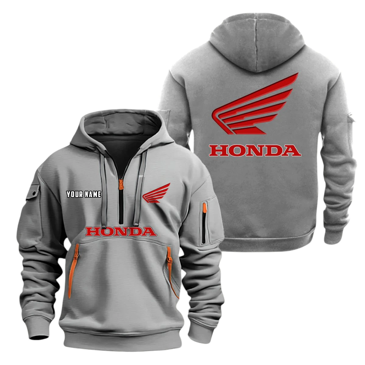 Honda Motorcycle Half Zip Hoodie, Sports Hooded Multi-Pockets, Custom Name TN060325Y25QZ2HCT1HOM Honda Motorcycle Half Zip Hoodie, Sports Hooded Multi-Pockets, Custom Name TN060325Y25QZ2HCT1HOM