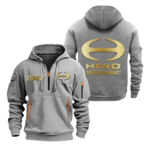 Hino Motors Half Zip Hoodie, Sports Hooded Multi-Pockets, Custom Name TN060325Y25QZ2HCT2HIN