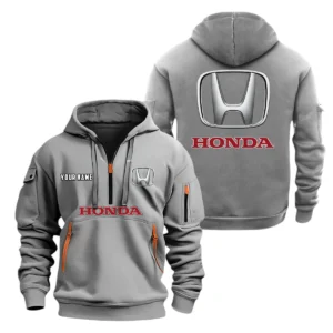 Honda Half Zip Hoodie, Sports Hooded Multi-Pockets, Custom Name TN060325Y25QZ2HCT5HON