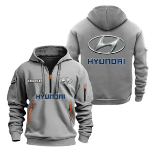 Hyundai Half Zip Hoodie, Sports Hooded Multi-Pockets, Custom Name TN070325Y25QZ2HCT1HYU