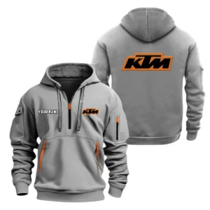 Red Bull KTM Factory Racing Half Zip Hoodie, Sports Hooded Multi-Pockets, Custom Name TN070325Y25QZ2HCT1KTM