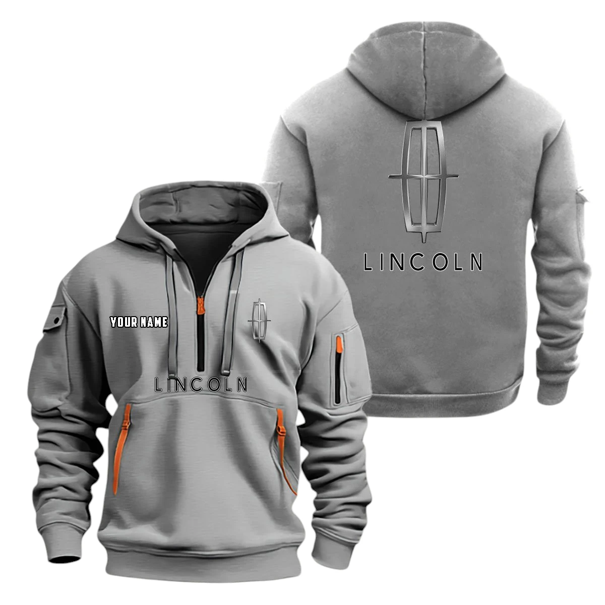 Lincoln Half Zip Hoodie, Sports Hooded Multi-Pockets, Custom Name TN070325Y25QZ2HCT1LIN Lincoln Half Zip Hoodie, Sports Hooded Multi-Pockets, Custom Name TN070325Y25QZ2HCT1LIN