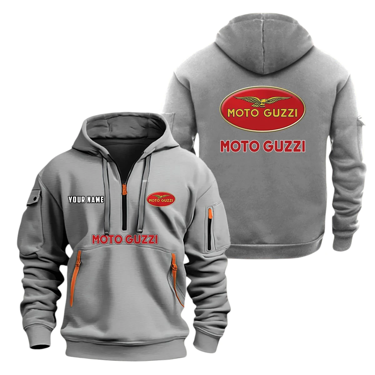 Moto Guzzi Half Zip Hoodie, Sports Hooded Multi-Pockets, Custom Name TN080325Y25QZ2HCT1MOG Moto Guzzi Half Zip Hoodie, Sports Hooded Multi-Pockets, Custom Name TN080325Y25QZ2HCT1MOG