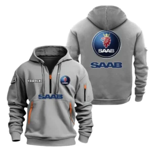 Saab Half Zip Hoodie, Sports Hooded Multi-Pockets, Custom Name TN100325Y25QZ2HCT1SAA
