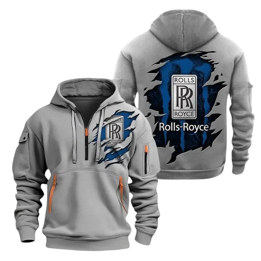 Rolls Royce Half Zip Hoodie, Sports Hooded Multi-Pockets TN100325Y25QZ2HCT2ROR Rolls Royce Half Zip Hoodie, Sports Hooded Multi-Pockets TN100325Y25QZ2HCT2ROR
