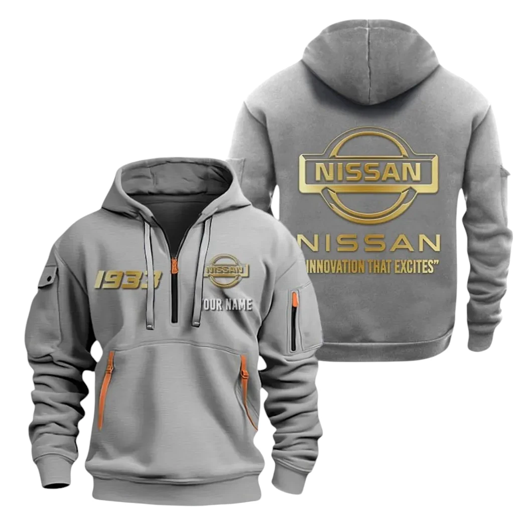 Nissan Half Zip Hoodie, Sports Hooded Multi-Pockets, Custom Name TN100325Y25QZ2HCT3NIS Nissan Half Zip Hoodie, Sports Hooded Multi-Pockets, Custom Name TN100325Y25QZ2HCT3NIS