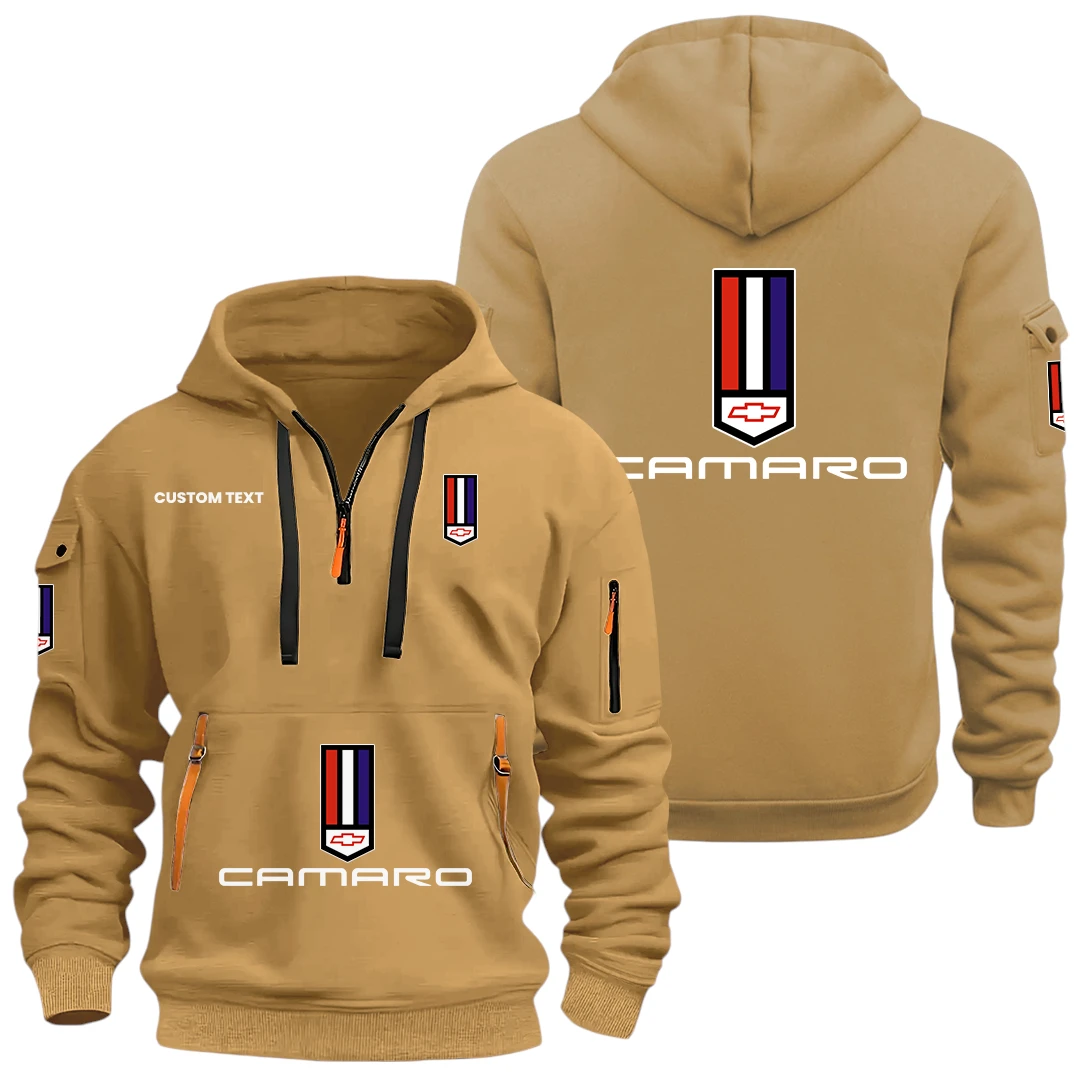 Chevrolet Camaro Half Zip Hoodie, Sport Hooded Multi-Pocket, Custom Name HIDI030325Y25QZ2HCHC Chevrolet Camaro Half Zip Hoodie, Sport Hooded Multi-Pocket, Custom Name HIDI030325Y25QZ2HCHC