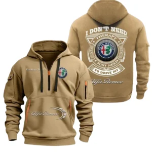 Alfa Romeo Half Zip Hoodie, Sports Hooded Multi-Pockets, Custom Name TN260325Y25QZ2HRCT2ALR