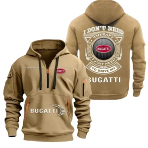Bugatti Half Zip Hoodie, Sports Hooded Multi-Pockets, Custom Name TN260325Y25QZ2HRCT2BUG