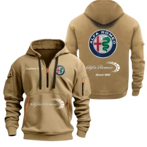 Alfa Romeo Half Zip Hoodie, Sports Hooded Multi-Pockets, Custom Name TN260325Y25QZ2HRCT3ALR