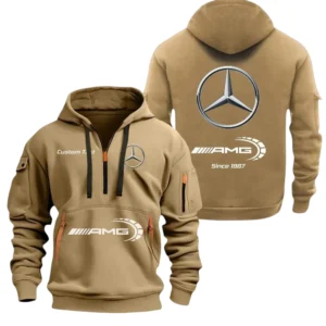 Mercedes AMG Half Zip Hoodie, Sports Hooded Multi-Pockets, Custom Name TN260325Y25QZ2HRCT3AMG