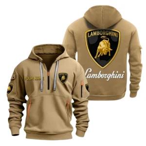 Lamborghini Half Zip Hoodie, Sports Hooded Multi-Pocket, Custom Name TN080325Y25QZ2HCT6LAM