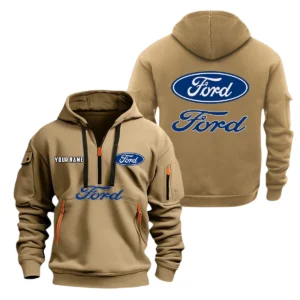 Ford Half Zip Hoodie, Sports Hooded Multi-Pocket, Custom Name TN080325Y25QZ2HCT8FOR