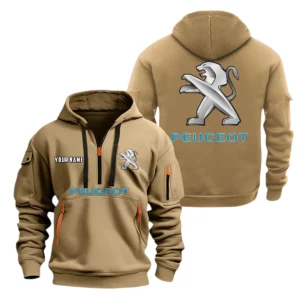 Peugeot Half Zip Hoodie, Sport Hooded Multi-Pocket, Custom Name TN100325Y25QZ2HCTR1PEU