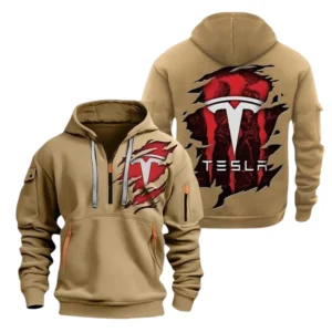 Tesla Half Zip Hoodie, Sport Hooded Multi-Pocket TN100325Y25QZ2HCTR2TES