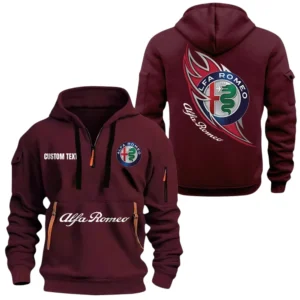 Alfa Romeo Half Zip Hoodie, Sports Hooded Multi-Pockets, Custom Name TN250325Y25QZ2HRCT4ALR