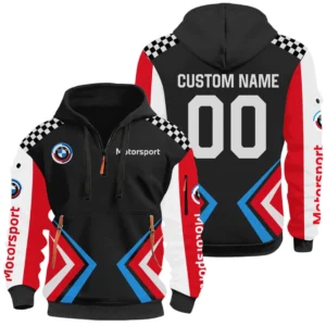 BMW M Motorsport Half Zip Hoodie All Over Prints, Multi-Pockets Custom Name & Number HIDI080325Y26QZ3HBMM