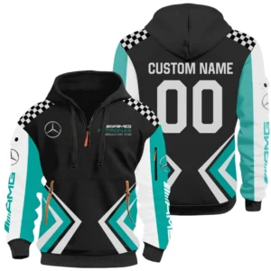 Mercedes-AMG Petronas Half Zip Hoodie All Over Prints, Multi-Pockets Custom Name & Number HIDI080325Y26QZ3HMAP