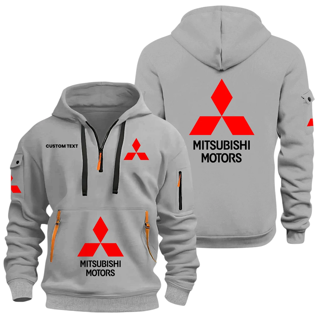 Mitsubishi Half Zip Hoodie, Sports Hooded Multi-Pockets, Custom Name HIDI040325Y25QZ2HMIT Mitsubishi Half Zip Hoodie, Sports Hooded Multi-Pockets, Custom Name HIDI040325Y25QZ2HMIT