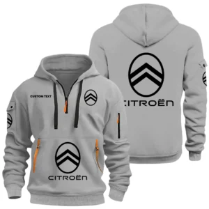 Citroen Half Zip Hoodie, Sports Hooded Multi-Pockets, Custom Name HIDI050325Y25QZ2HCIT