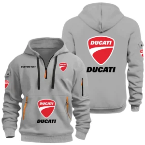 Ducati Motor Holding Half Zip Hoodie, Sports Hooded Multi-Pockets, Custom Name HIDI050325Y25QZ2HDMH