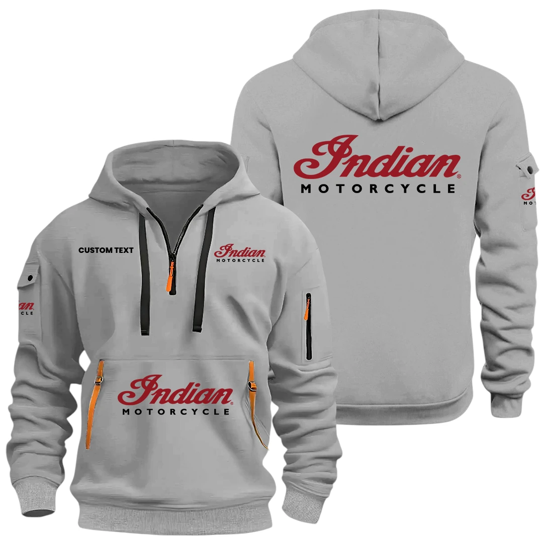Indian Motorcycle Half Zip Hoodie, Sports Hooded Multi-Pockets, Custom Name HIDI050325Y25QZ2HINM Indian Motorcycle Half Zip Hoodie, Sports Hooded Multi-Pockets, Custom Name HIDI050325Y25QZ2HINM