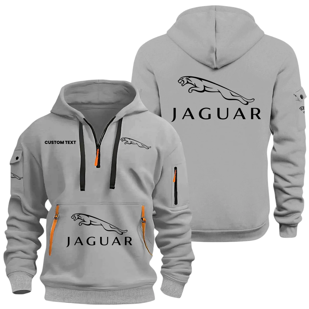 Jaguar Half Zip Hoodie, Sports Hooded Multi-Pockets, Custom Name HIDI050325Y25QZ2HJAG Jaguar Half Zip Hoodie, Sports Hooded Multi-Pockets, Custom Name HIDI050325Y25QZ2HJAG