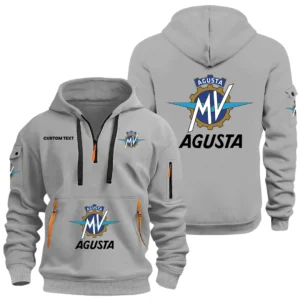 MV Agusta Half Zip Hoodie, Sports Hooded Multi-Pockets, Custom Name HIDI050325Y25QZ2HMVA