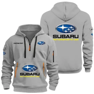 Subaru Motorsports USA Half Zip Hoodie, Sports Hooded Multi-Pockets, Custom Name HIDI060325Y25QZ2HSUM