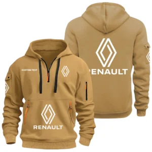 Renault Half Zip Hoodie Sports Hooded Multi-Pocket Custom Name HIDI050325Y25QZ2HREN