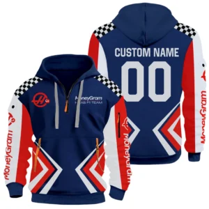 MoneyGram Haas F1 Team Half Zip Hoodie All Over Prints, Multi-Pockets Custom Name & Number HIDI070325Y26QZ3HMGH