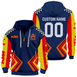 Red Bull KTM Factory Racing Half Zip Hoodie All Over Prints, Multi-Pockets Custom Name & Number HIDI080325Y26QZ3HKTM