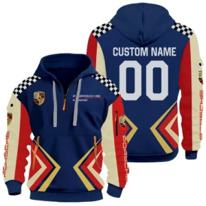 Porsche Motorsport Half Zip Hoodie All Over Prints, Multi-Pockets Custom Name & Number HIDI080325Y26QZ3HPOM