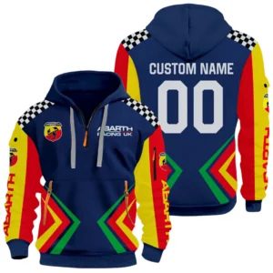 Abarth Racing Half Zip Hoodie All Over Prints, Multi-Pockets Custom Name & Number HIDI100325Y26QZ3HABR