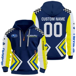 Subaru Motorsports USA Half Zip Hoodie All Over Prints, Multi-Pockets Custom Name & Number HIDI100325Y26QZ3HSUM
