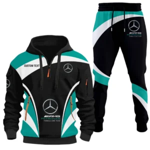 Mercedes-AMG Petronas Half Zip Hoodie x Long Pants Set All-over Print, Custom Name HIDI110325Y26QZ3HMAP