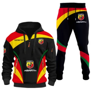 Abarth Half Zip Hoodie x Long Pants Set All-over Print, Custom Name HIDI120325Y26QZ3HABA
