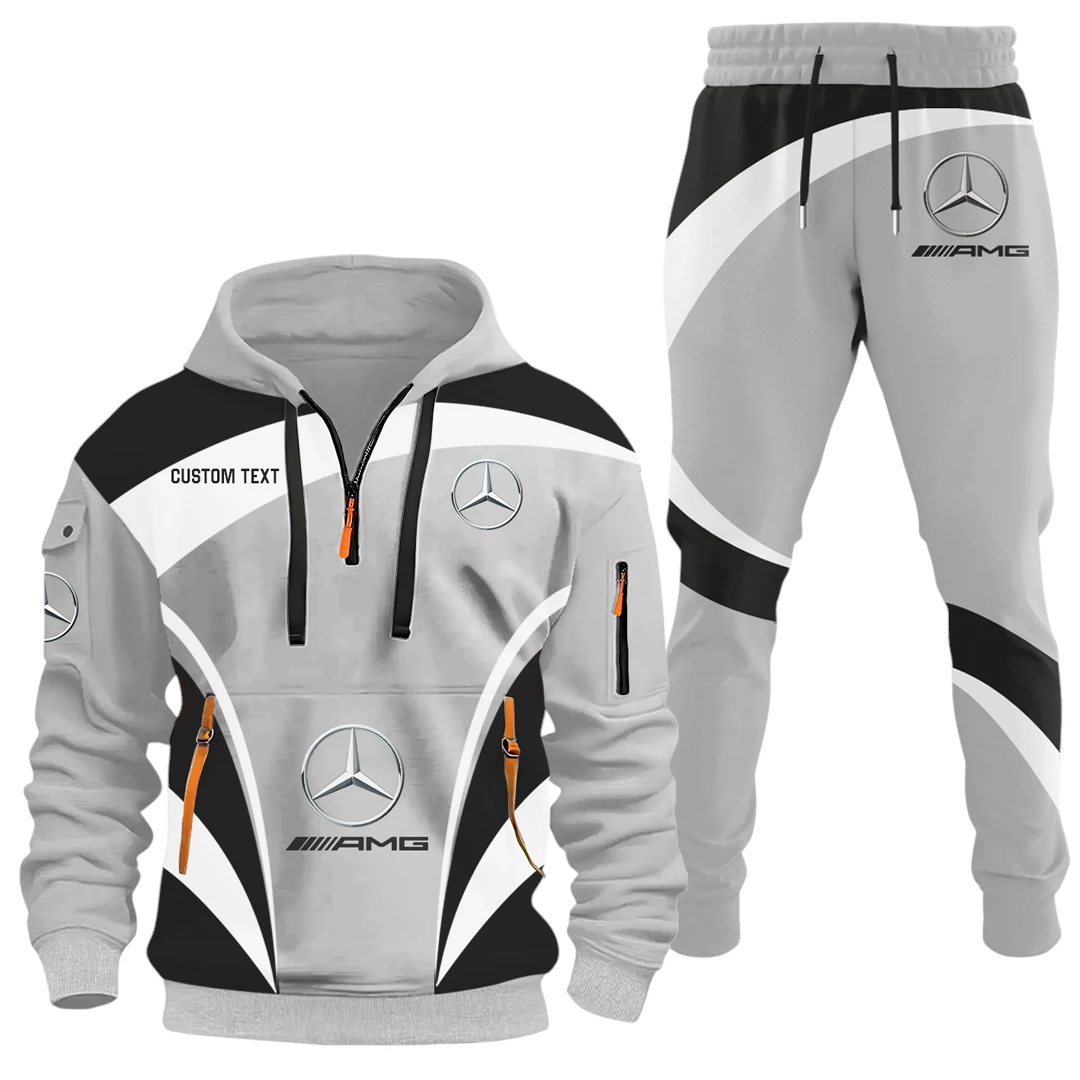 Mercedes AMG Half Zip Hoodie x Long Pants Set All-over Print, Custom Name HIDI120325Y26QZ3HAMG Mercedes AMG Half Zip Hoodie x Long Pants Set All-over Print, Custom Name HIDI120325Y26QZ3HAMG