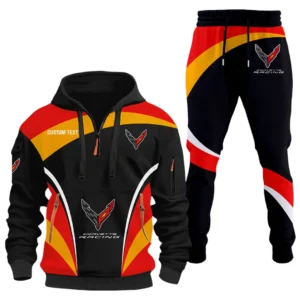 Corvette Racing Half Zip Hoodie x Long Pants Set All-over Print, Custom Name HIDI120325Y26QZ3HCOV