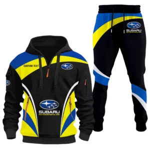 Subaru Motorsports USA Half Zip Hoodie x Long Pants Set All-over Print, Custom Name HIDI120325Y26QZ3HSUM