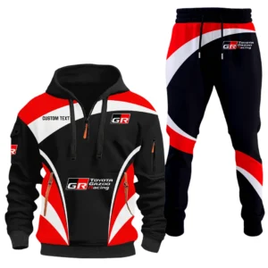 Toyota Gazoo Racing Half Zip Hoodie x Long Pants Set All-over Print, Custom Name HIDI120325Y26QZ3HTGR