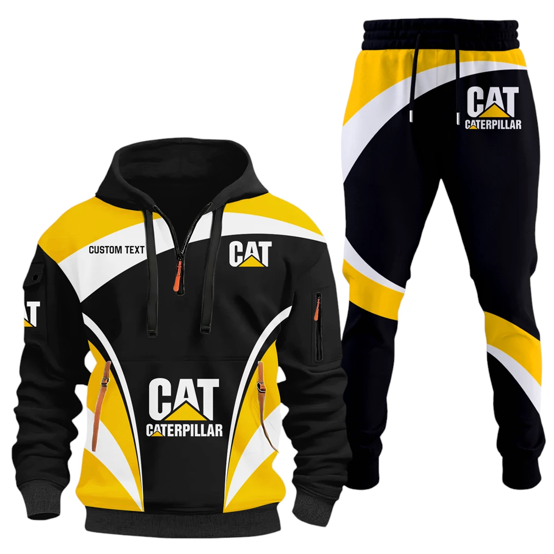 Caterpillar Half Zip Hoodie x Long Pants Set All-over Print, Custom Name HIDI130325Y26QZ3HCAT Caterpillar Half Zip Hoodie x Long Pants Set All-over Print, Custom Name HIDI130325Y26QZ3HCAT