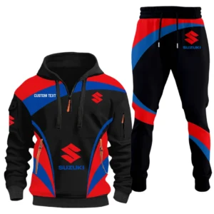 Suzuki Half Zip Hoodie x Long Pants Set All-over Print, Custom Name HIDI140325Y26QZ3HSUZ