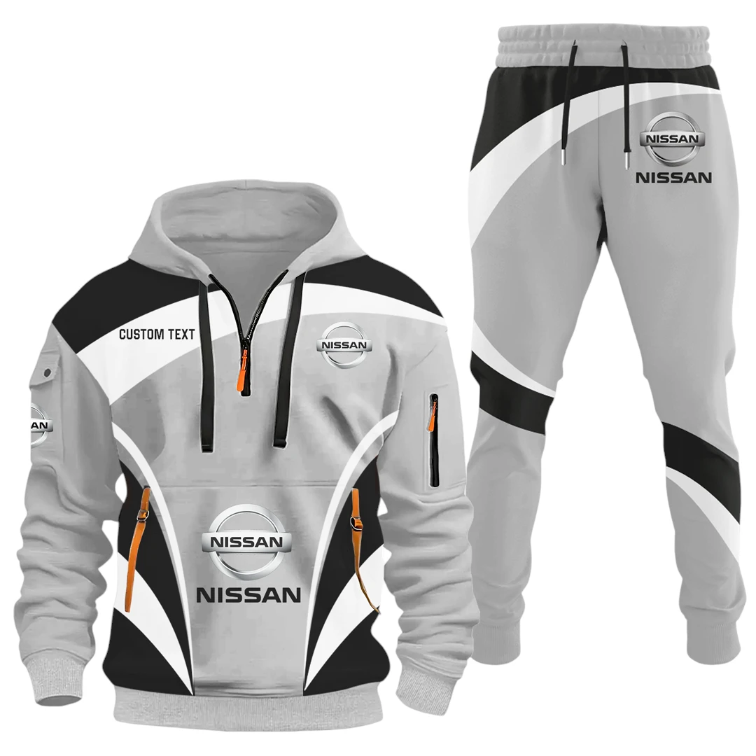 Nissan Half Zip Hoodie x Long Pants Set All-over Print, Custom Name HIDI140325Y26QZ3HNIS Nissan Half Zip Hoodie x Long Pants Set All-over Print, Custom Name HIDI140325Y26QZ3HNIS
