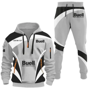 Buell Motorcycles Half Zip Hoodie x Long Pants Set All-over Print, Custom Name HIDI150325Y26QZ3HBUM