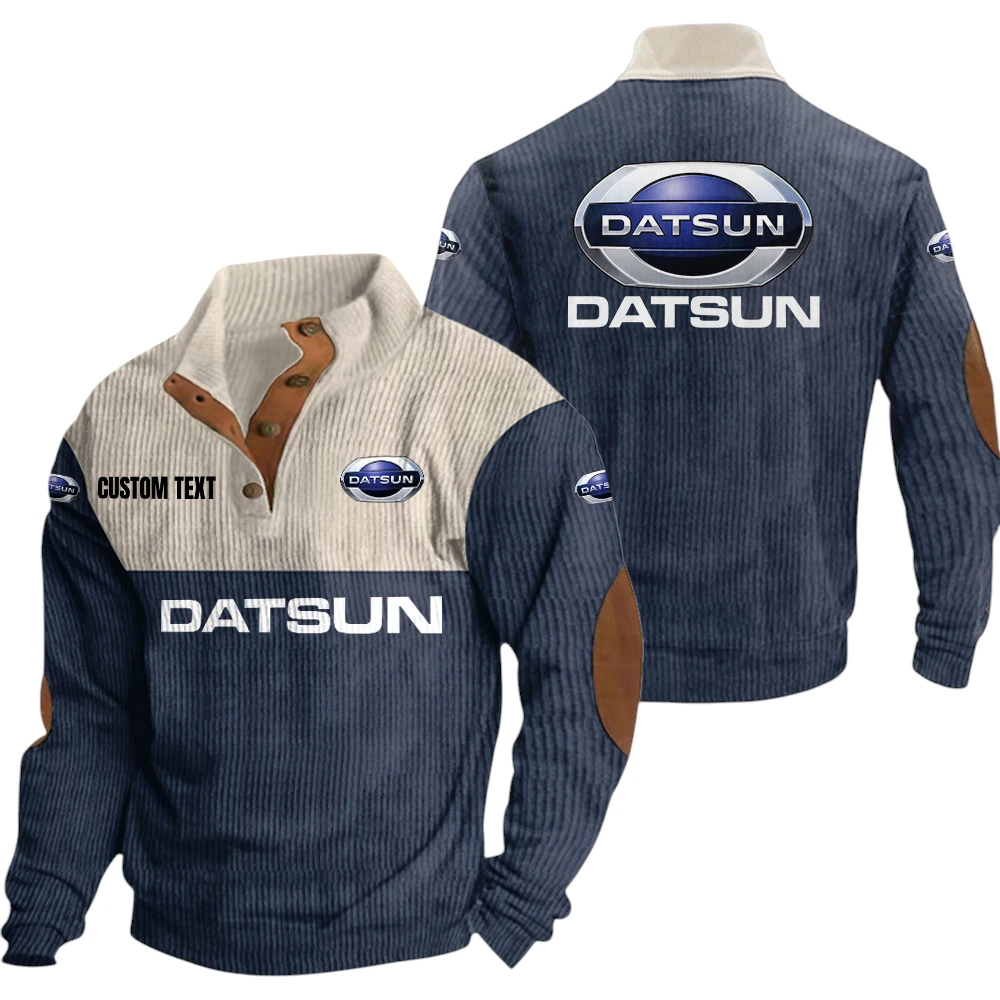 Datsun Exclusive Logo Knitted Ribbed Corduroy Sweatshirt Mid Stretch Stand Collar Pullover Sweater, Custom Text HG140325Y32RCSCT1DAT Datsun Exclusive Logo Knitted Ribbed Corduroy Sweatshirt Mid Stretch Stand Collar Pullover Sweater, Custom Text HG140325Y32RCSCT1DAT