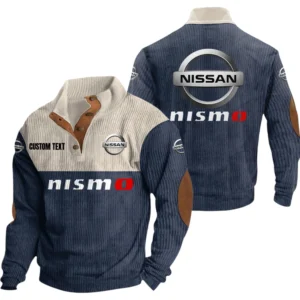 Nissan Nismo Exclusive Logo Knitted Ribbed Corduroy Sweatshirt Mid Stretch Stand Collar Pullover Sweater, Custom Text HG170325Y32RCSCT1NIN